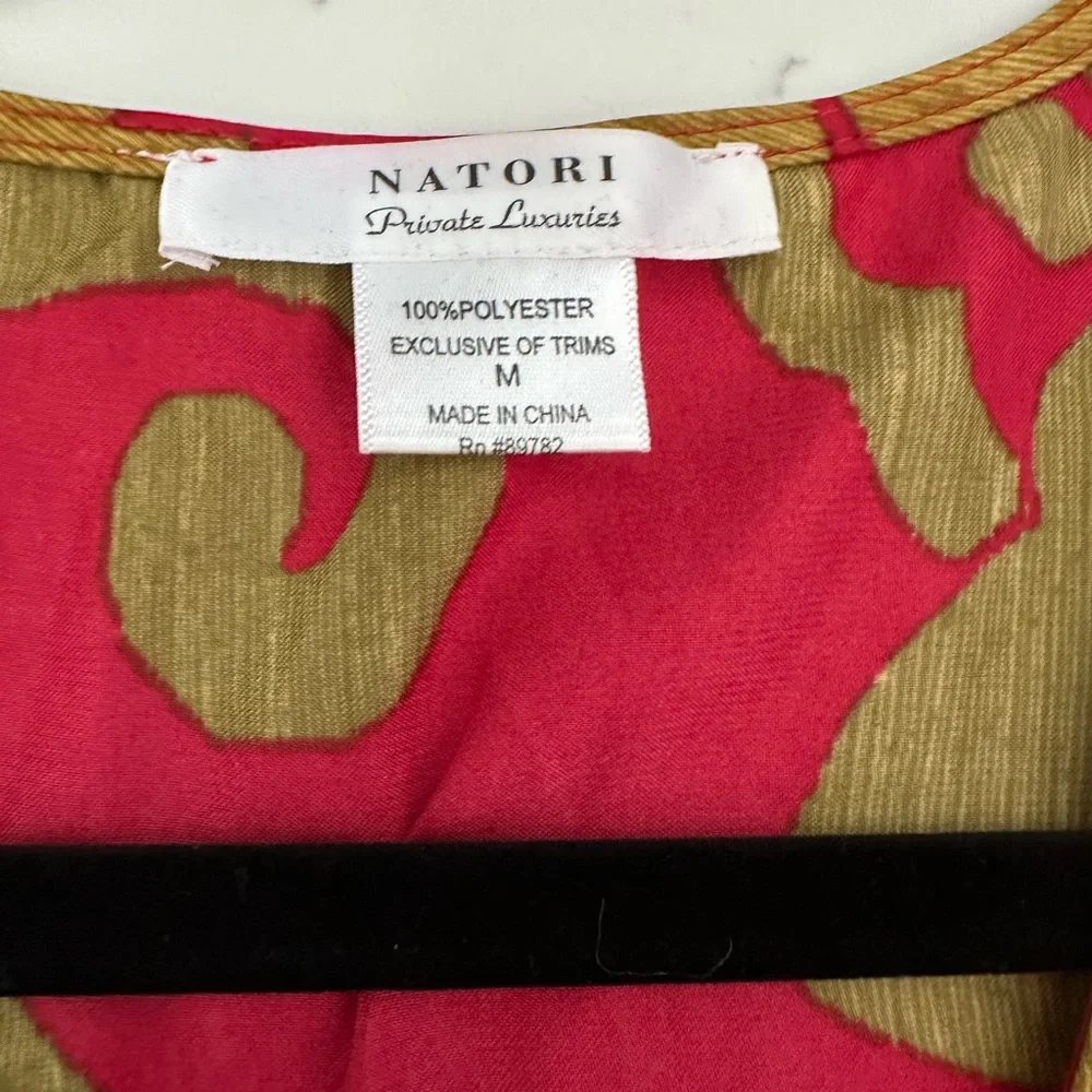 Natori Red and Gold Maxi Dress